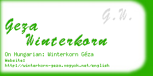 geza winterkorn business card